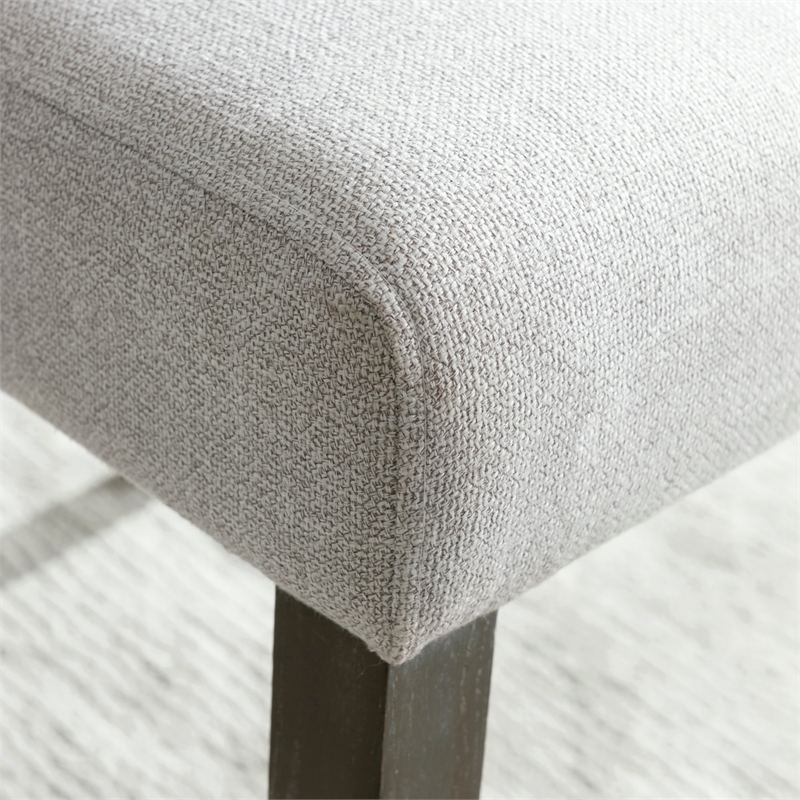 Pemberly Row Wood Upholstered Dining Chair Set in Heather Gray