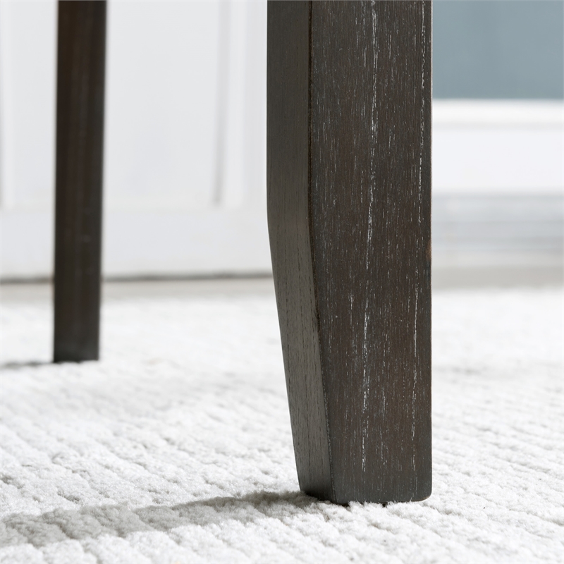 Pemberly Row Wood Upholstered Dining Chair Set in Heather Gray