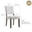 Pemberly Row Wood Upholstered Dining Chair Set in Heather Gray