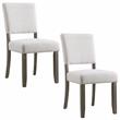 Pemberly Row Wood Upholstered Dining Chair Set in Heather Gray