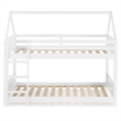 Pemberly Row White Twin Bunkbed with Guard Rail in Solid Wood