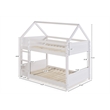 Pemberly Row White Twin Bunkbed with Guard Rail in Solid Wood