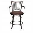 Pemberly Row Swivel Counter Stool with Brown Microsuede Seat and Metal Frame