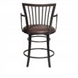 Pemberly Row Swivel Counter Stool with Brown Microsuede Seat and Metal Frame