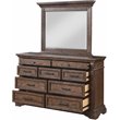 Pemberly Row Solid Wood Dresser with Mirror in Brushed Walnut