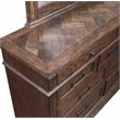 Pemberly Row Solid Wood Dresser with Mirror in Brushed Walnut
