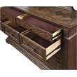 Pemberly Row Solid Wood Dresser with Mirror in Brushed Walnut
