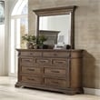 Pemberly Row Solid Wood Dresser with Mirror in Brushed Walnut