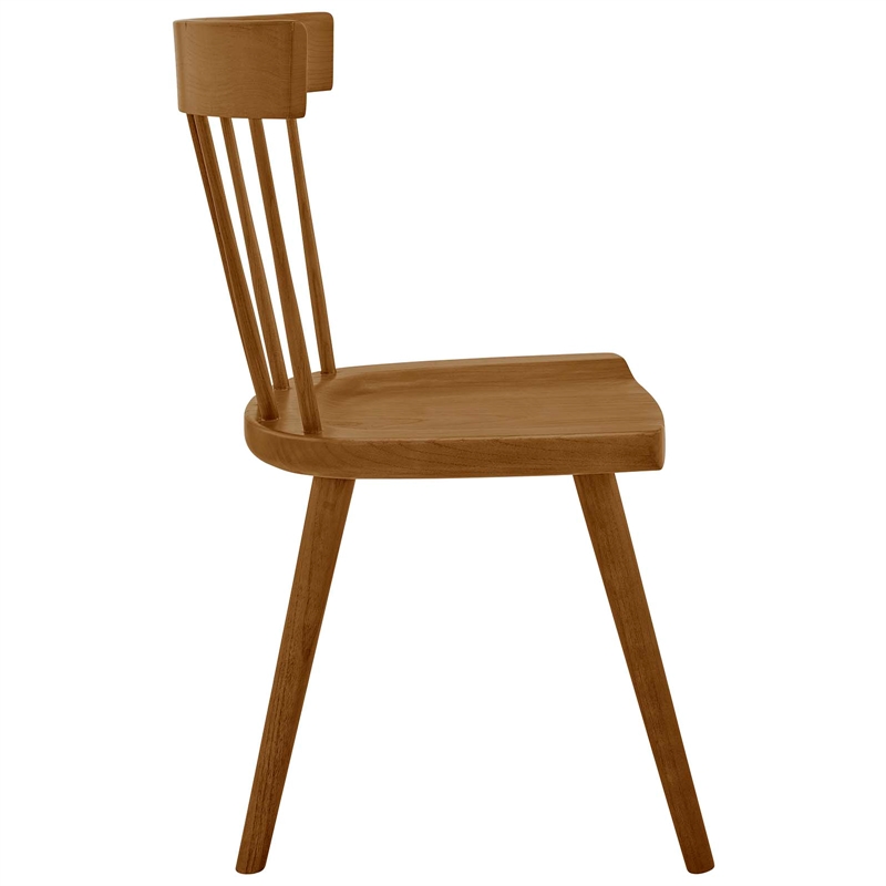 Pemberly Row Spindle Back Elm Wood Dining Chair in Walnut Finish