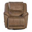 Pemberly Row Chaise Swivel Glider Recliner in Brown Polyester Fabric