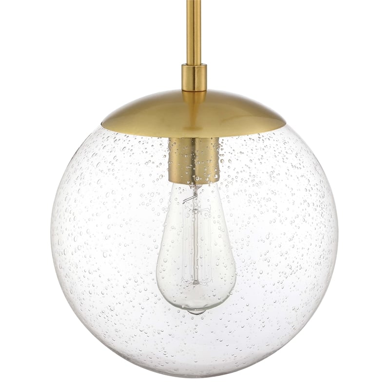 Pemberly Row Gracelyn Pendant with Clear Seedy Glass Satin Gold