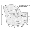 Pemberly Row Power Lay Flat Recliner in Chocolate Textile