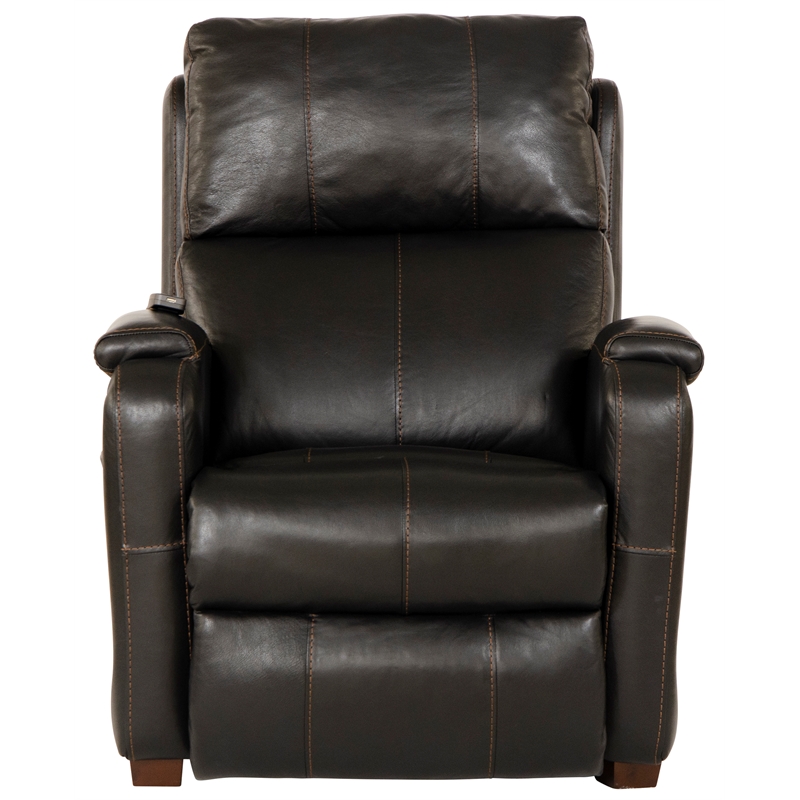 Pemberly Row Zero Gravity Leather Recliner with Massage in Black