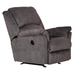 Pemberly Row Power Rocker Recliner in Grey Polyester with USB Port