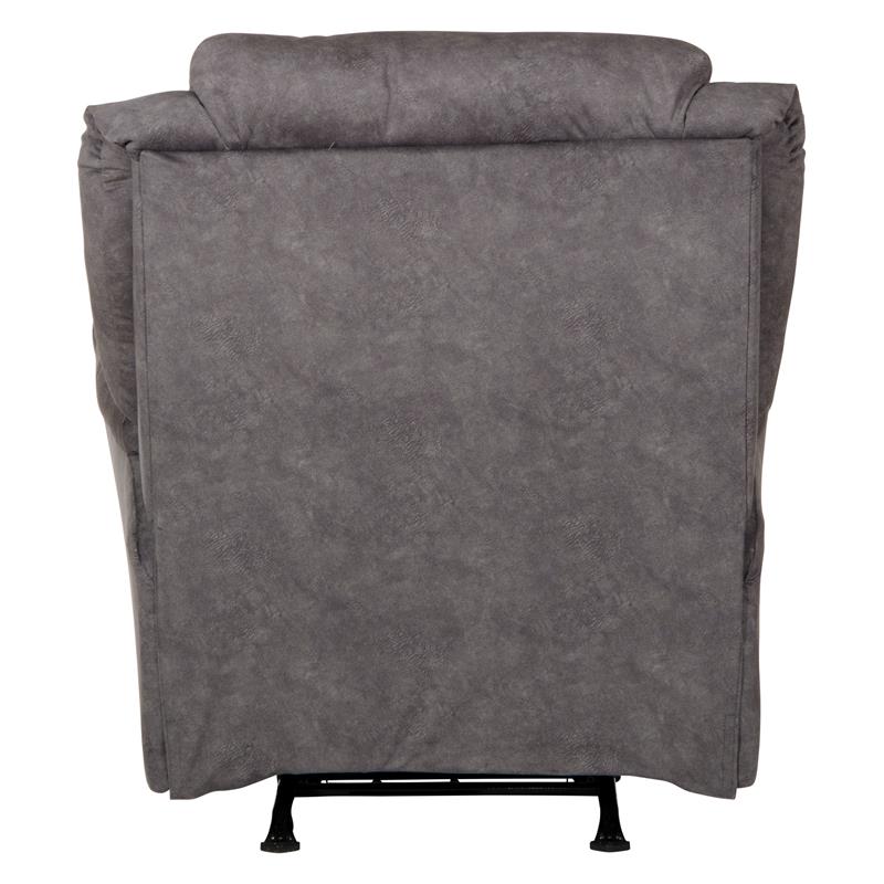 Pemberly Row Power Rocker Recliner in Grey Polyester with USB Port