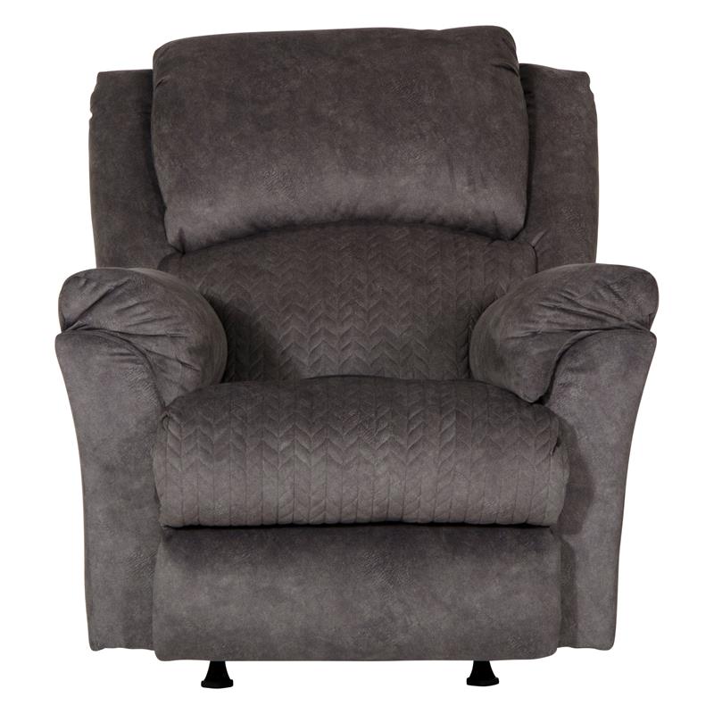Pemberly Row Power Rocker Recliner in Grey Polyester with USB Port