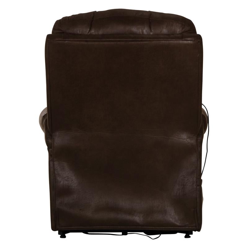 Pemberly Row Power Lift Recliner with Heat Massage in Chocolate Fabric