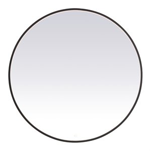Pemberly Row 30x36&quot LED Mirror with Aluminum Frame in Black
