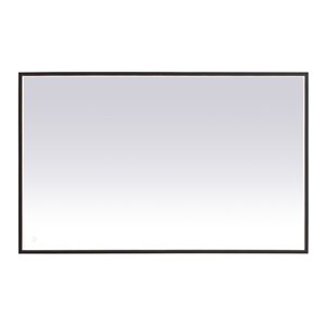 Pemberly Row 30x48&quot LED Mirror with Aluminum Frame in Black