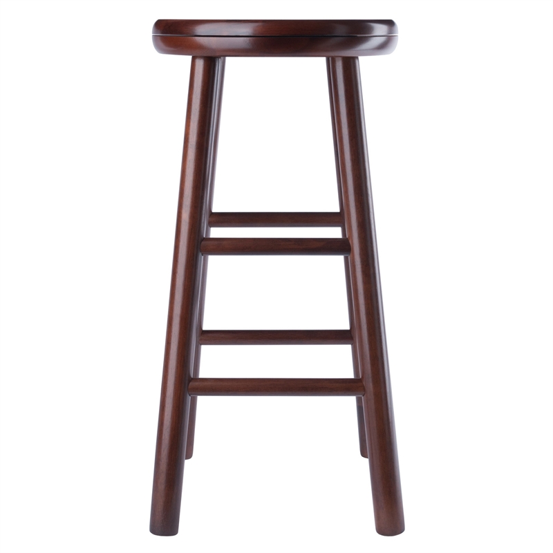 Pemberly Row 2-Piece Solid Wood Swivel Counter Stool Set in Walnut
