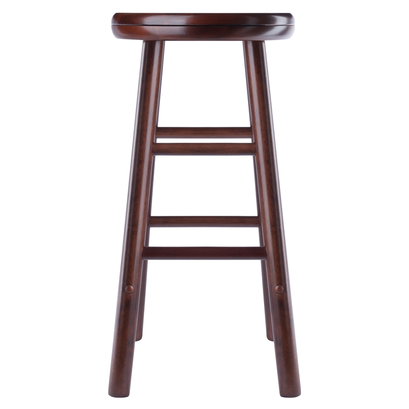 Pemberly Row 2-Piece Solid Wood Swivel Counter Stool Set in Walnut