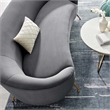 Pemberly Row Curved Velvet Sofa in Gray with Gold Legs