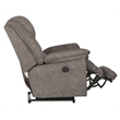 Pemberly Row Power Lay Flat Recliner with USB Charging Port in Gray Fabric