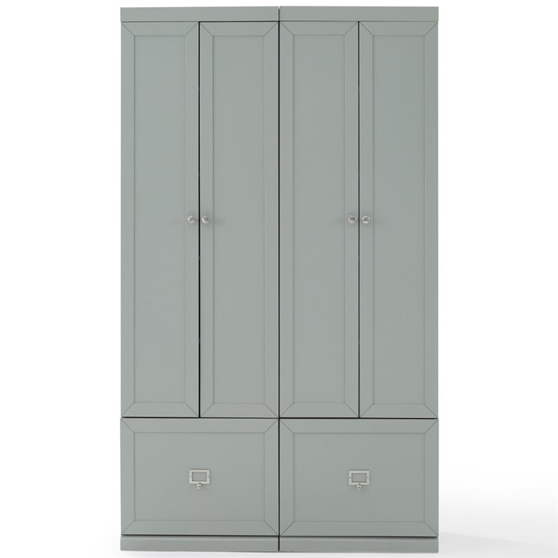 Pemberly Row Modern Wood 2-Piece Pantry Closet in Gray