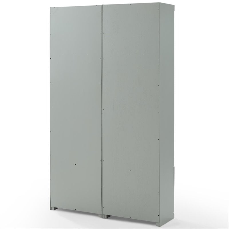 Pemberly Row Modern Wood 2-Piece Pantry Closet in Gray