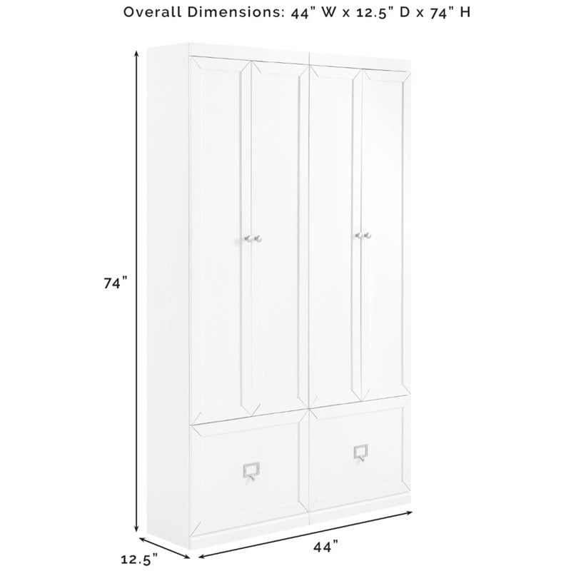 Pemberly Row Modern Wood 2-Piece Pantry Closet in Gray