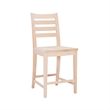 Pemberly Row Set of 2 Ladderback Counter Stools in Unfinished Beechwood