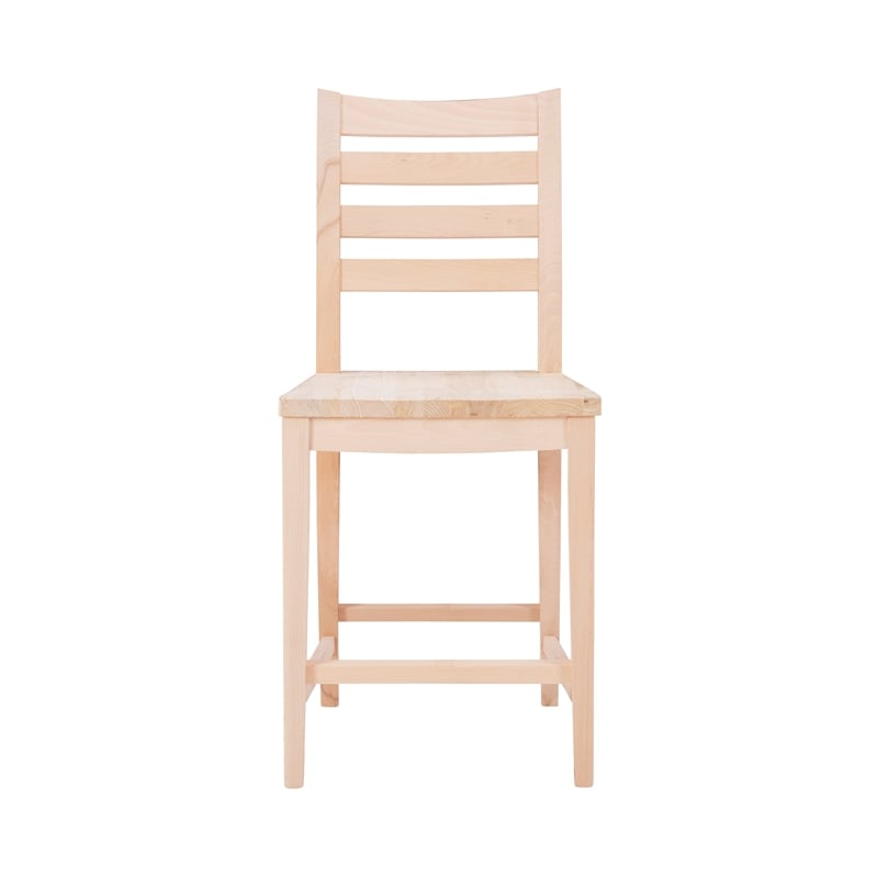 Pemberly Row Set of 2 Ladderback Counter Stools in Unfinished Beechwood