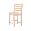 Pemberly Row Set of 2 Ladderback Counter Stools in Unfinished Beechwood