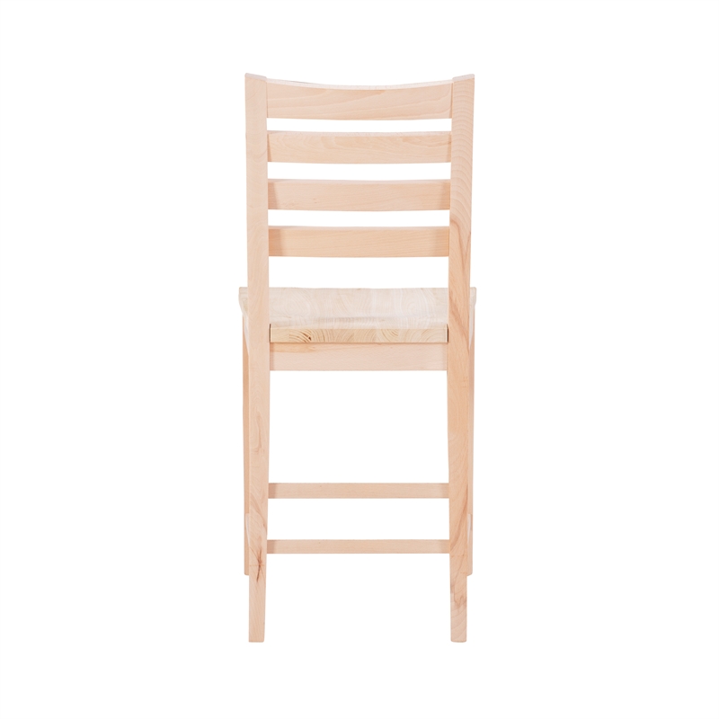 Pemberly Row Set of 2 Ladderback Counter Stools in Unfinished Beechwood