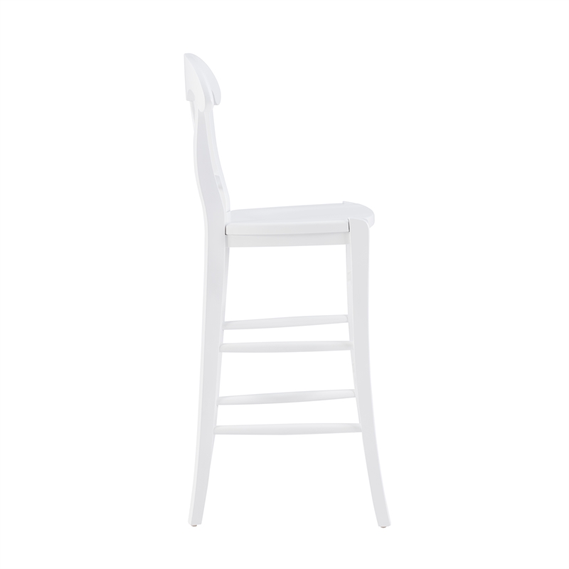 Pemberly Row Commercial Grade Set of 2 Counter Stools in White Beechwood