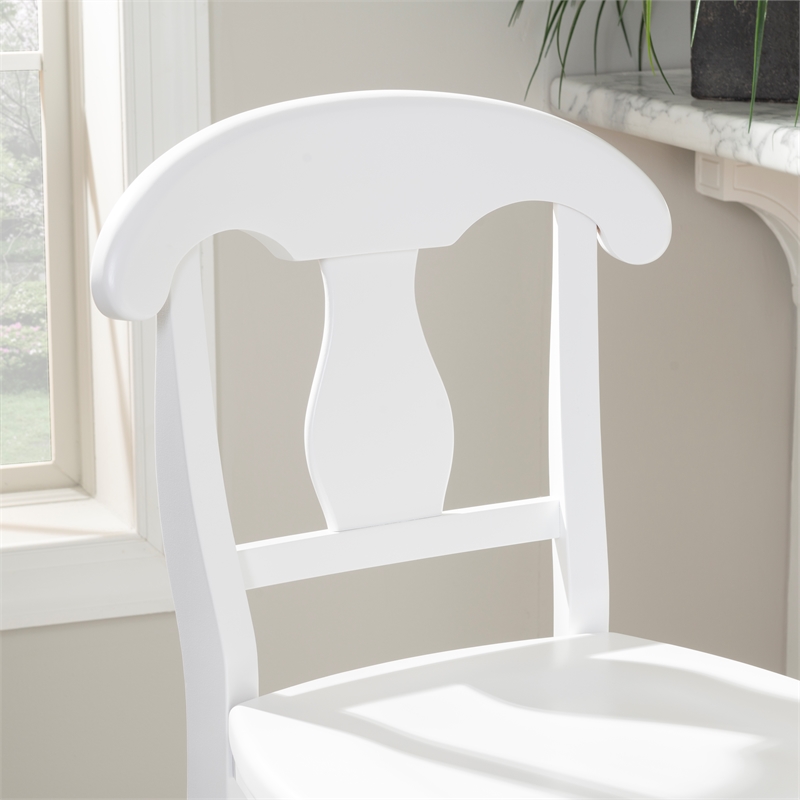 Pemberly Row Commercial Grade Set of 2 Counter Stools in White Beechwood