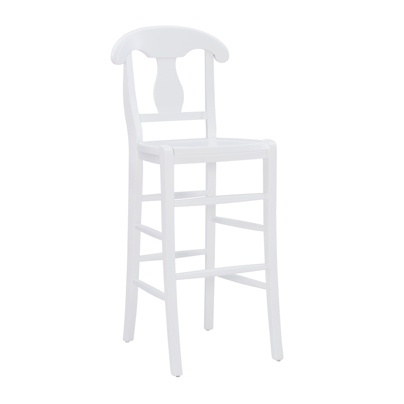 Pemberly Row Commercial Grade Set of 2 Counter Stools in White Beechwood