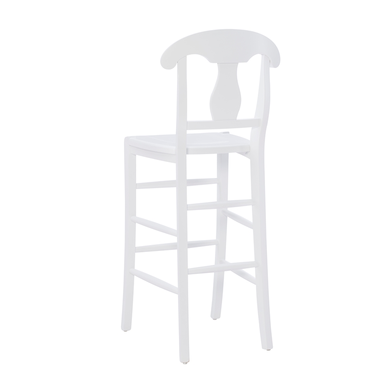 Pemberly Row Commercial Grade Set of 2 Counter Stools in White Beechwood