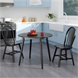 Pemberly Row 3-Piece Drop Leaf Solid Wood Dining Set in Black