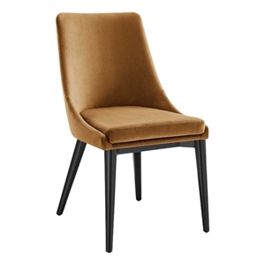 Pemberly Row 19&quot Modern Velvet Dining Chair in Cognac Brown