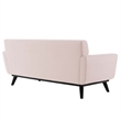 Pemberly Row Channel Tufted Performance Velvet Loveseat in Pink