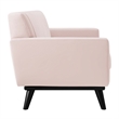 Pemberly Row Channel Tufted Performance Velvet Loveseat in Pink