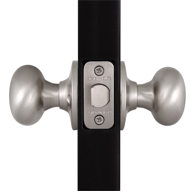Pemberly Row Cambridge Passage Hall Door Knob in Satin Nickel Finish
