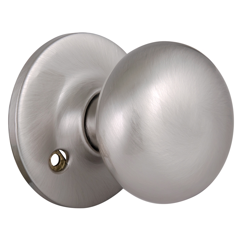 Pemberly Row Cambridge Passage Hall Door Knob in Satin Nickel Finish