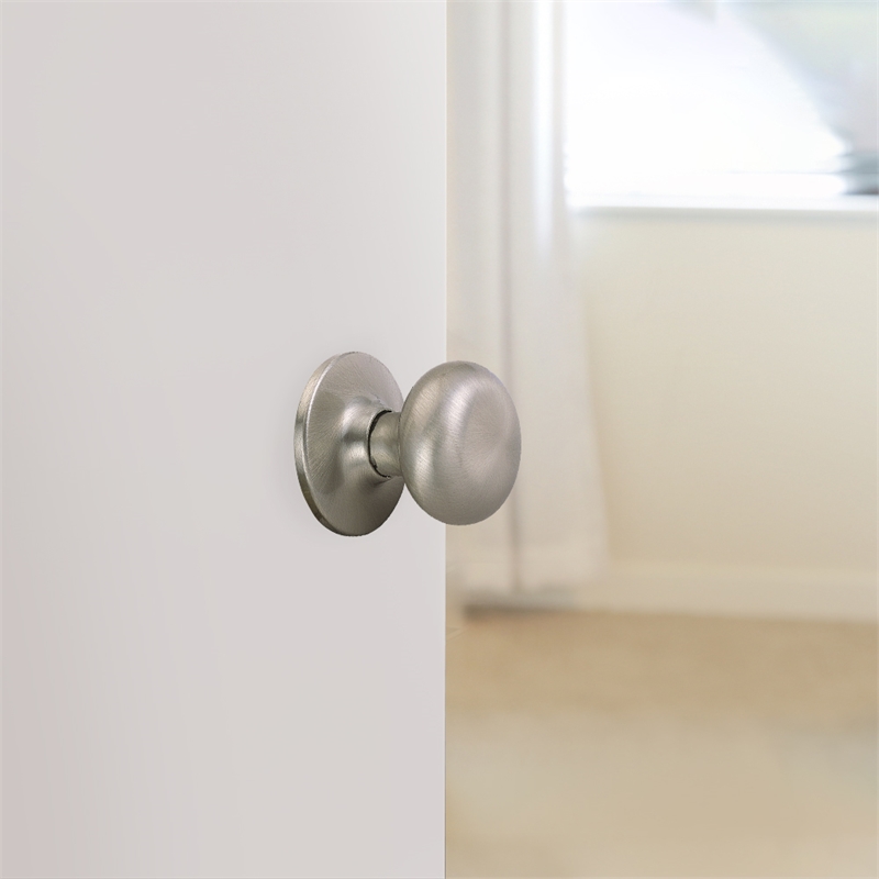 Pemberly Row Cambridge Passage Hall Door Knob in Satin Nickel Finish