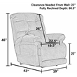 Pemberly Row Power Lift Recliner with Zero Gravity in Grey Textile