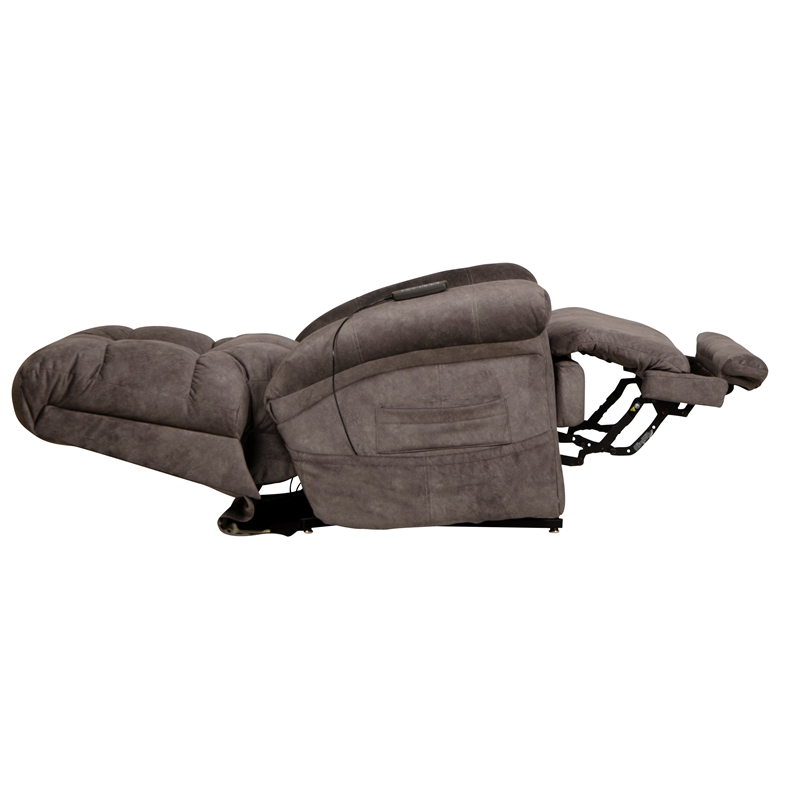 Pemberly Row Power Lift Recliner with Zero Gravity in Grey Textile