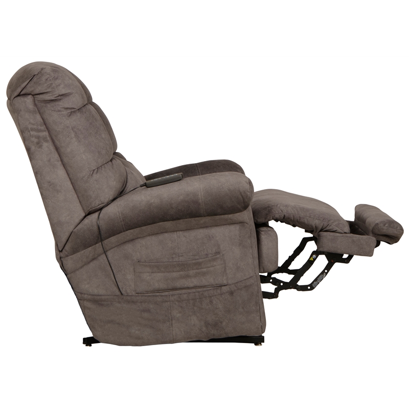 Pemberly Row Power Lift Recliner with Zero Gravity in Grey Textile