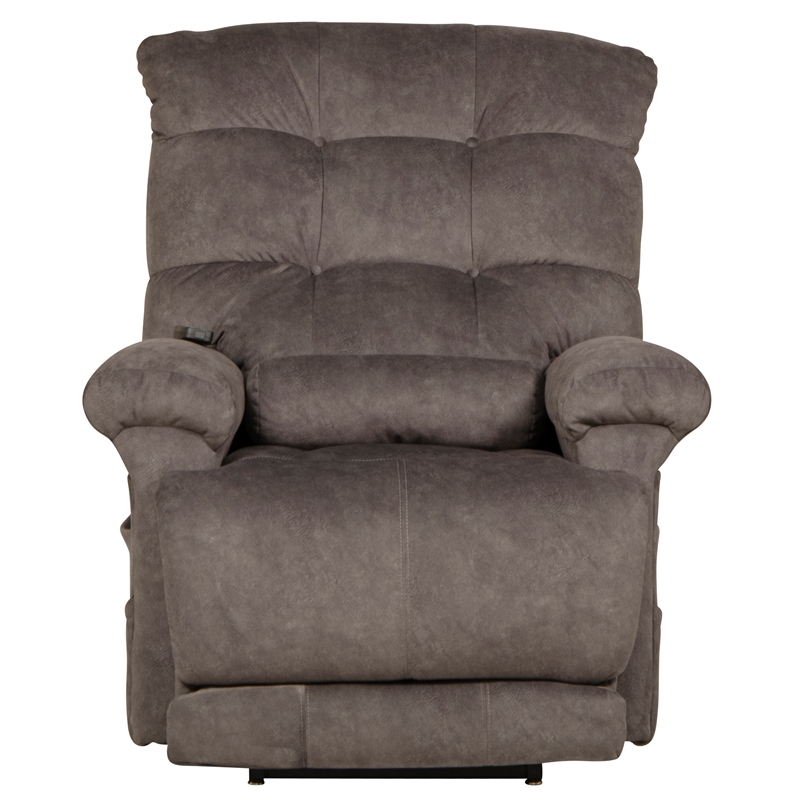 Pemberly Row Power Lift Recliner with Zero Gravity in Grey Textile