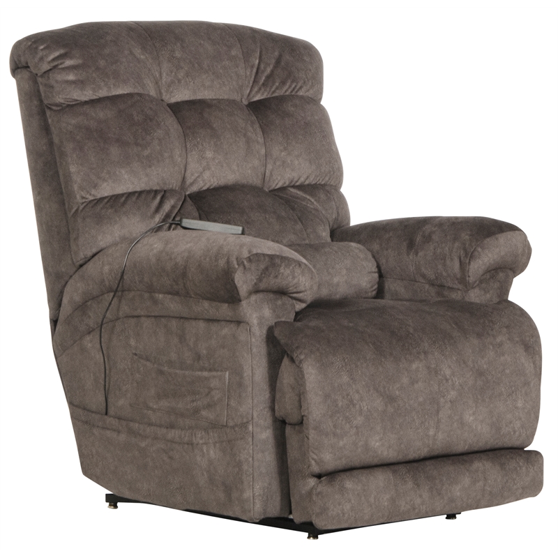 Pemberly Row Power Lift Recliner with Zero Gravity in Grey Textile